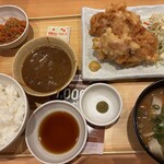 やよい軒 - 大分とり天とだんご汁の定食