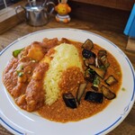 インドカレー茶屋 にきる - にきるランチ（なすキーマ・チャナマサラ）