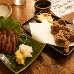 吟魚のはなれ  吟チロリ - クジラ竜田揚げとホタルイカ