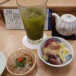 築地寿司清 - お通しは｢のれそれ｣と｢ホタルイカ｣