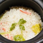 日本料理 松江 和らく - かに土鍋ご飯