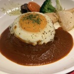 洋食ビストロ Awano - エッグハンバーグ　デミグラスソース　Aセット　2350円