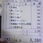 居酒屋 幸ちゃん - レシート。やっぱ５０円は安い！