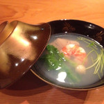 日本料理 たかむら - 2015年1月中旬。この吸物のお出汁、見事です。やはり、目出度い、ハマグリです。
