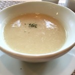 アンソレイユ - さつまいものスープ。赤ちゃんの分も下さいました♪( ´▽｀)赤ちゃん大興奮で飲んでました！美味しかった♡