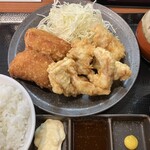 からやま  - 料理写真:とり天合盛り定食