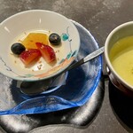 ぬしや - 夕食のデザートブラマンジェ