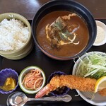 雅亭 - 料理写真:牛タンシチューと海老フライセット　¥1500
