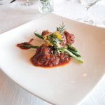 レストランフォレスト - テラスランチのお肉（仔羊のトマトソース煮）