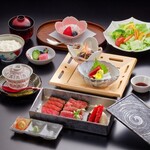 人形町今半 - 料理写真:網焼ステーキ膳【特上赤身100g】