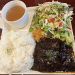 ハンバーグバー ポット - 煮込みデミハンバーグ(ご飯大盛り)900円