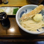 手造りうどん 楽々 - ちく玉天生醤油