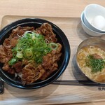 牛角焼肉食堂 - ネギたまカルビ丼肉2倍＋梅しそ冷麺