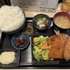 創作居酒屋 ふじ野 - マグロメンチカツとアジフライ定食、ご飯中盛り