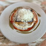 Prés de L'AS - ◉ズワイガニを使ったフレンチトースト カニ味噌と卵黄 グラナパダーノのソース