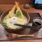 麺-BAR- KOMOAN - 大海老天（冷）ぶっかけ普通盛りネギ付き