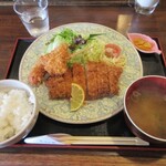 かきの木 - A, チキンカツと新玉ねぎのフライ（ご飯少なめリクエスト）1,100円