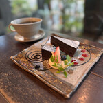 うつわcafeと手作り雑貨の店 ゆう - デザートセット　ガトーショコラ
