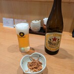 手打ち蕎麦と酒肴 いちだい - ビール・お通し