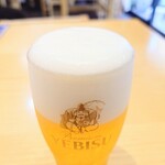  寿司酒場 すし屋の秀ヨシ - 管理が行き届いたグラスに、見事な注ぎ方で提供してくれます。
