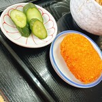 新来軒 - コロッケはジャガイモのホクホク感でとっても美味〜♪きゅうりの糠漬けも最高〜♪