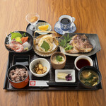 小魚 阿も珍 - 【要予約】祝い膳
２名様以上
・煮魚
・お刺身
・天ぷら
・小鉢
・茶碗蒸し
・赤飯
・お味噌汁
・お漬物
・デザート
・フルーツ
・アフタードリンク
