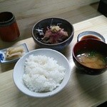 Kisaku - [ランチ]　ごま鯖定食(1200円税抜)　これにサラダと小鉢付