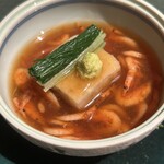 汐見 - 桜海老餡の蕎麦がき