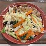 すき家 - 料理写真:シャキうま塩野菜牛丼(大盛)(730円)