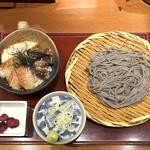 高田屋 - ごまそばと三種の海鮮漬け小丼のセット