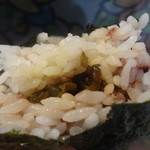 なかじま - うちで炊いた、黒米で、自分で握った、おにぎり♪　「おふくろの味」を具にしたら、サイコーの美味しさ♪