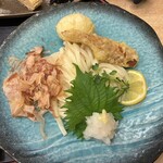 手打ちうどん 繋  - 四国天ぶっかけといなり定食　1,100円(税込)   ※少し上からも