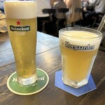 ブッチャーズテーブル - ハイネケン（小グラス、650円）、ヒューガルデル（中、800円）