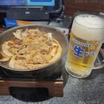 吉野家 - ドリンク写真:牛鉄板焼肉＆生ビール