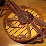 まる屋 - 木桶の直径は45㌢ですが、蟹の脚がはみ出してます。