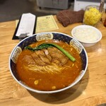 支那麺 はしご - 排肉担々麺 大盛、ライス