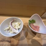 鮨処 おりた - イカサラダと青唐辛子明太子