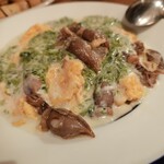 立飲・ビストロシン サンテ - ホタルイカの生海苔ソースのオムレツ
