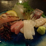 旬鮮炭火焼 獺祭 - 刺身盛り合わせアップ