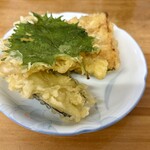 多田製麺所 - 天ぷら盛合せは南瓜、茄子、大葉でした。