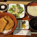 藤屋本店 - ミニかつ丼+ひもかわうどんセット1200円
