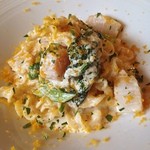 カーサ・デル・チーボ - 自家製マファルデ ゴロッとホタテ貝と からすみのクリームソース