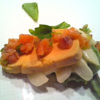 モトイ - フォワグラと山菜、熟成新巻鮭
