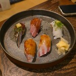 富岡一丁目の夕陽 - にぎり5貫盛り