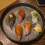 富岡一丁目の夕陽 - にぎり5貫盛り