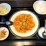 満州園 - 海老玉子チリ定食