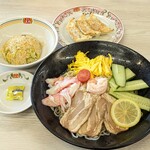 餃子の王将 - 料理写真:冷し中華 858円 , 炒飯(ジャストサイズ) 371円 , 餃子(ジャストサイズ) 181円