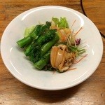 松木家 - 蛤とアスパラ、菜の花のサラダ