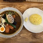アメイロカリィ - 料理写真:あぶりポークとやさいカレー　　MIXチーズ