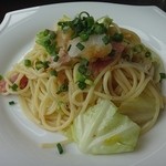 竜尾CAFE - 季節限定メニュー：春キャベツの和風パスタ。